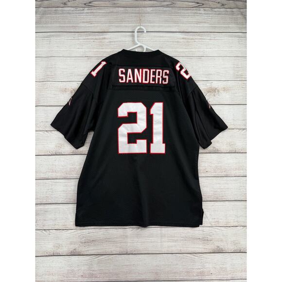 Mitchell & Ness Throwbacks 1990 Deion Sanders Atlanta Falcons Jersey 56 Black - Picture 10 of 12